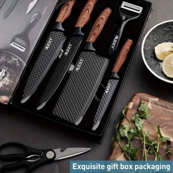 Professional 6 Piece Kitchen Knife Gift Box Set High Carbon Stainless Steel New - Picture 3 of 6